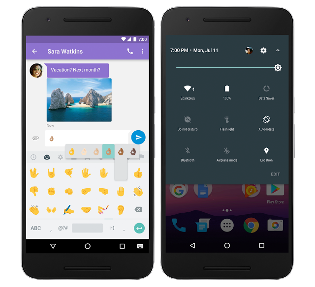 Android Nougat Emoji Quick Settings