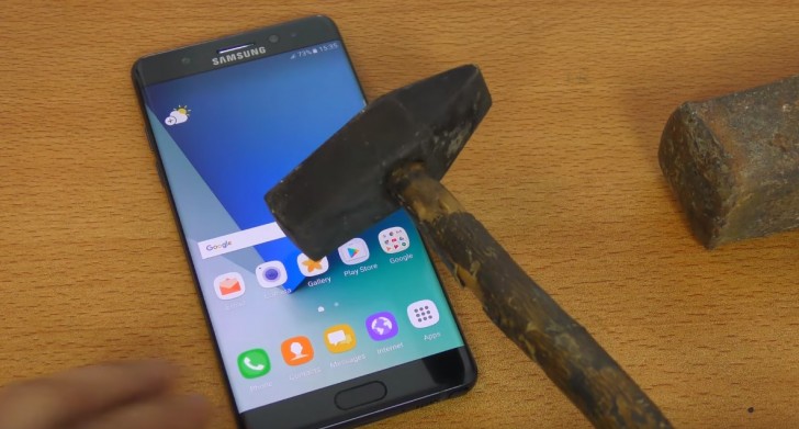 Samsung Note7 Hammer Test