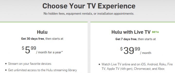 HuLu TV Streaming Service