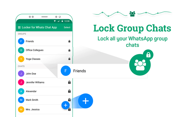 Locker for Whatsapp Chat App features