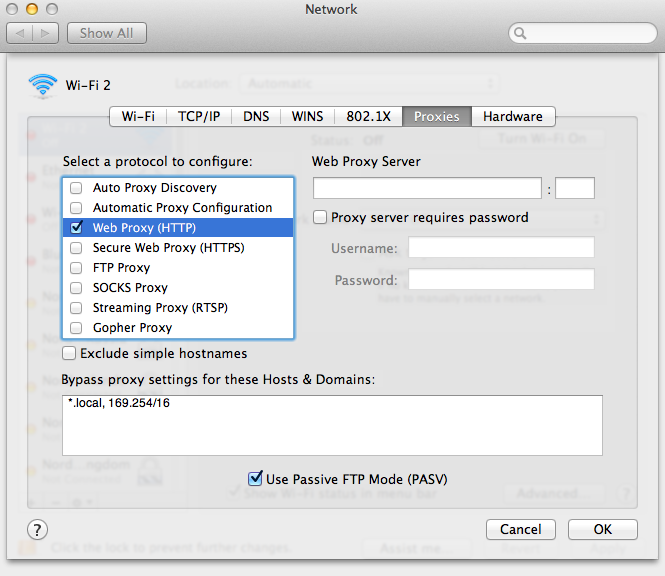 how to setup a proxy in Safari