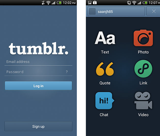 Tumblr. mobile app