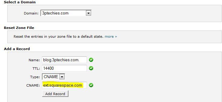 Mapping a Custom Domain Name to SquareSpace