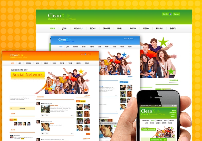 cleanx theme for oxwall