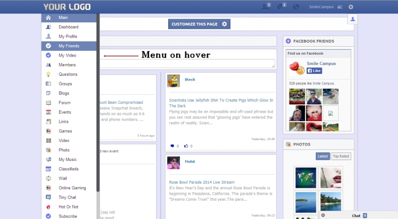 facebook timestyle theme for oxwall
