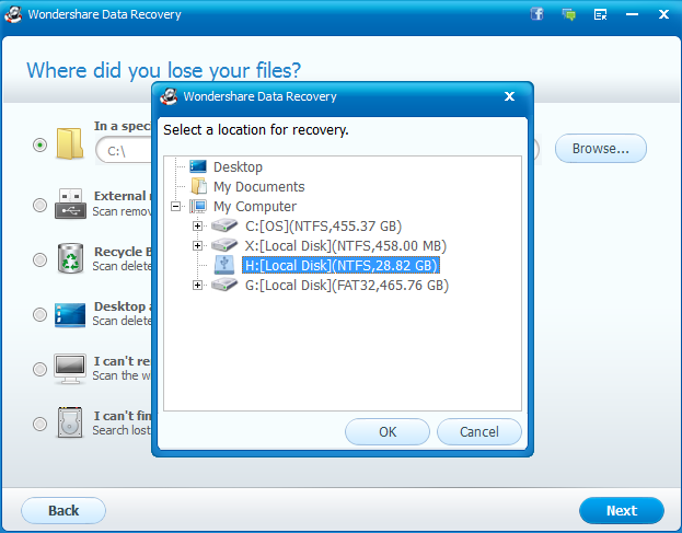 how to recover lost files with wondershare data recovery software