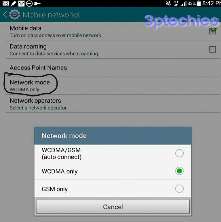 android force 3g only mode for data