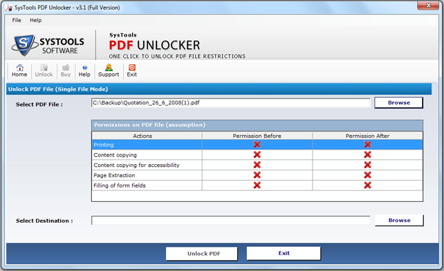 SysTools PDF Unlocker Software guide